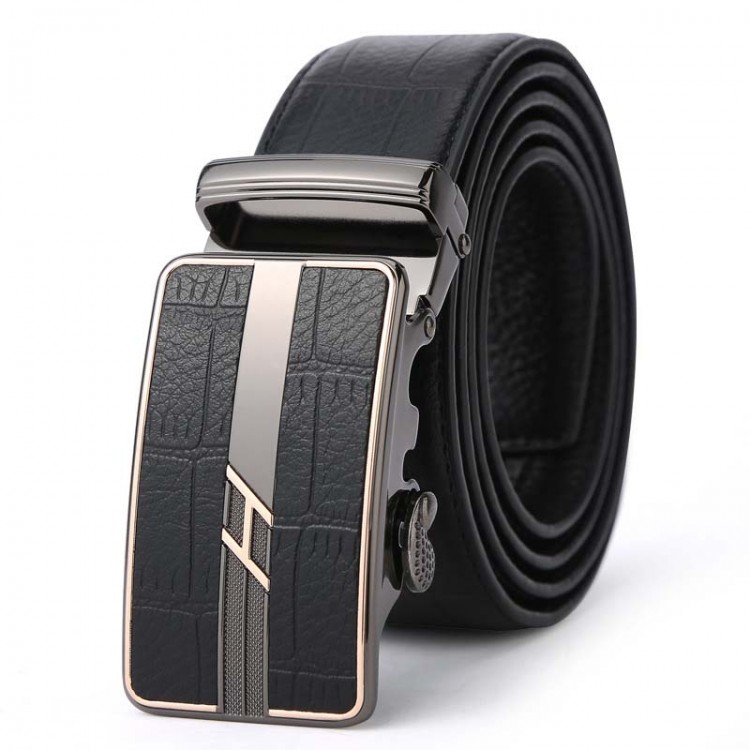 Men's Genuine Leather Belt Automatic Buckle