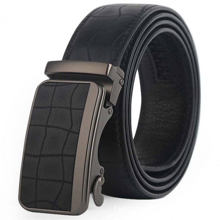 Men's Genuine Leather Belt Automatic Buckle