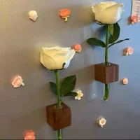 Magnetic Solid Wood Bud Vase | Minimalist Wall & Fridge Decor