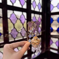 Glowing Wisteria Lattice Magnet | Heritage-Inspired Oriental Fridge Art