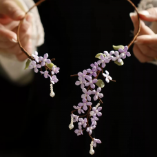 Handcrafted Lilac Blossom Necklace