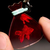 3D Holographic Goldfish in a Bag Charm