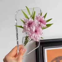 Minimalist Acrylic Photo Frame Vase | Creative Transparent Flower Holder