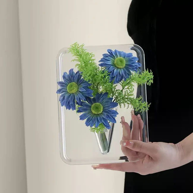 Minimalist Acrylic Photo Frame Vase | Creative Transparent Flower Holder