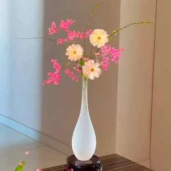 Minimalist Zen Glass Bud Vase | "Pure Bottle" Modern Oriental Decor