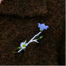 Handcrafted Tree Branch Vase Brooch | "Spring Blossoms" Wearable Mini Vase Pin