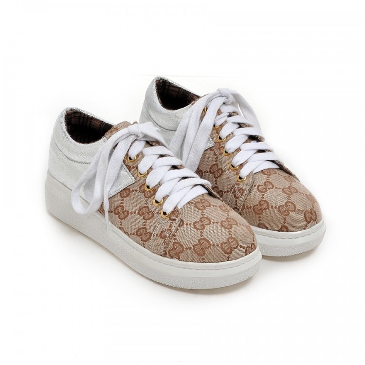 Faux leather sneaker