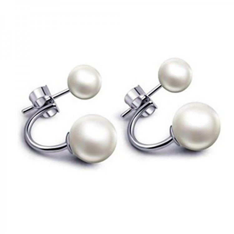 Double pearls earrings 