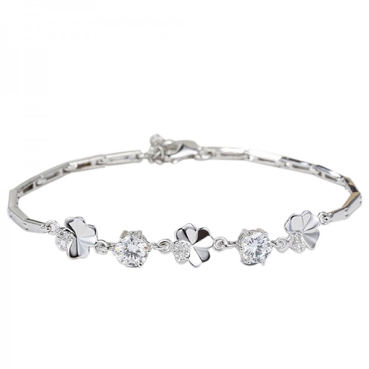 Lucky Clover Zircon Bracelet