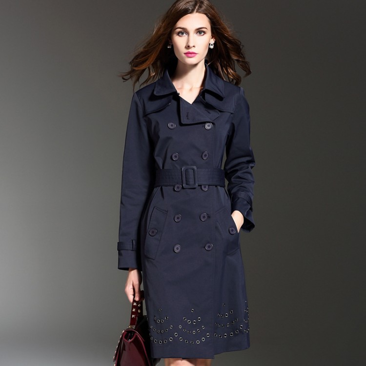 Women's Slim Long Trench Coat