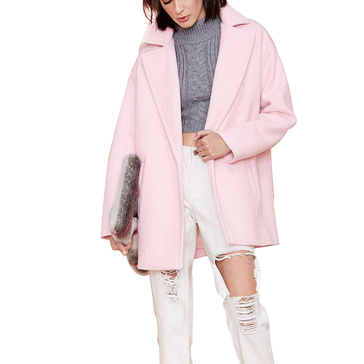 Women's Solid Coat Pink