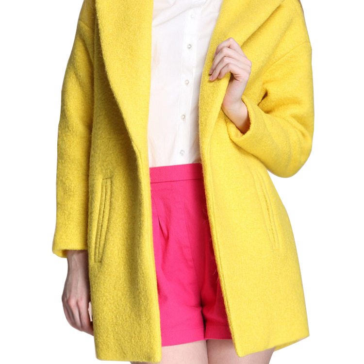 Women's Solid Coat Yellow