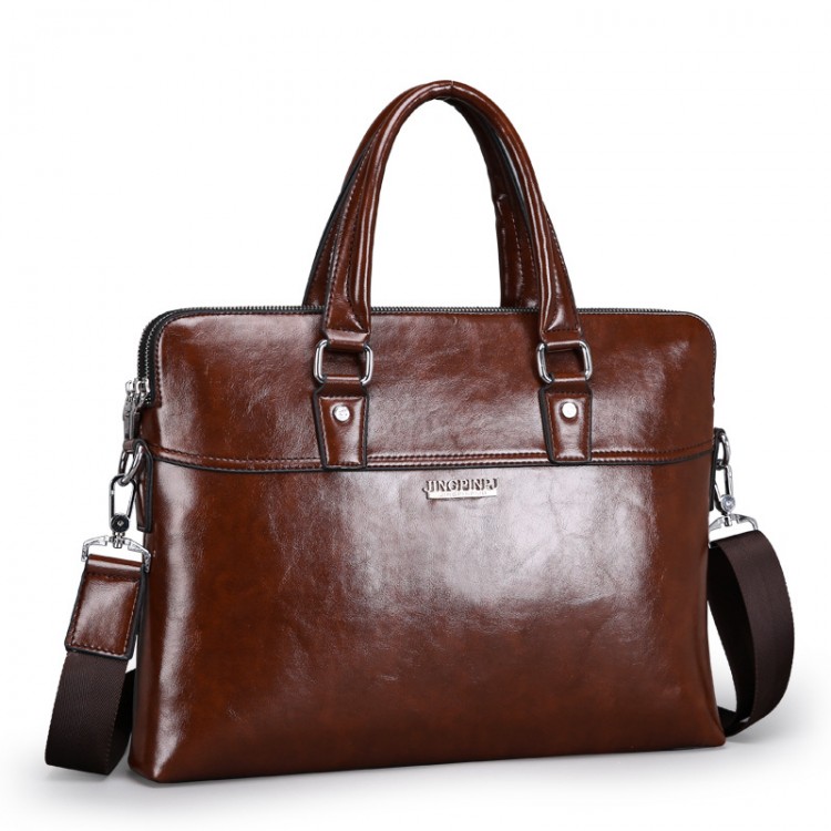 Grainy leather briefcase