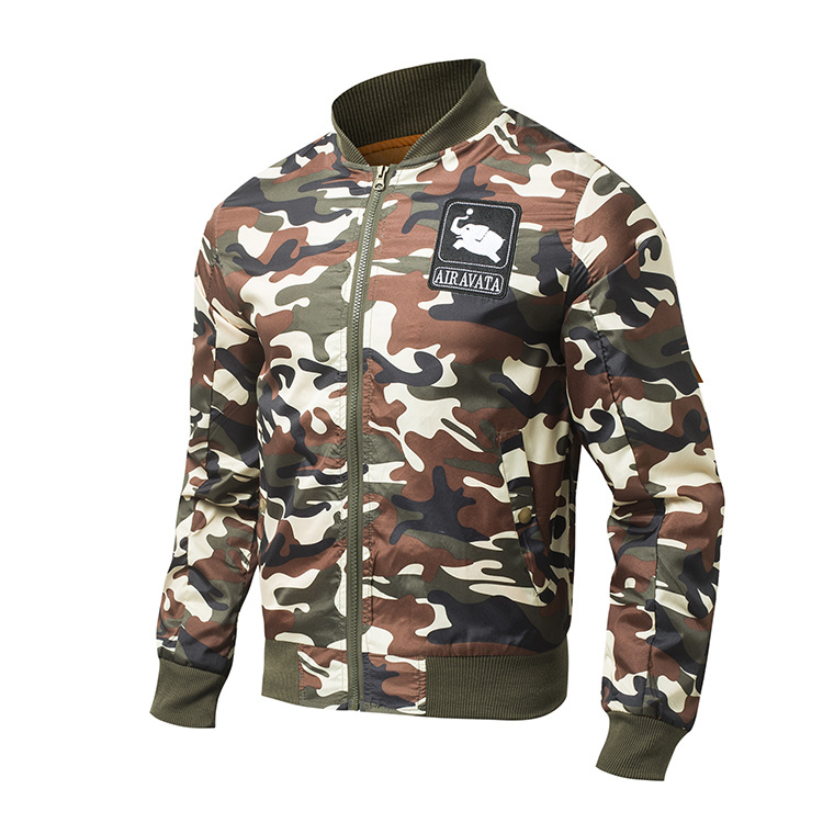 Camo print bomber jacket